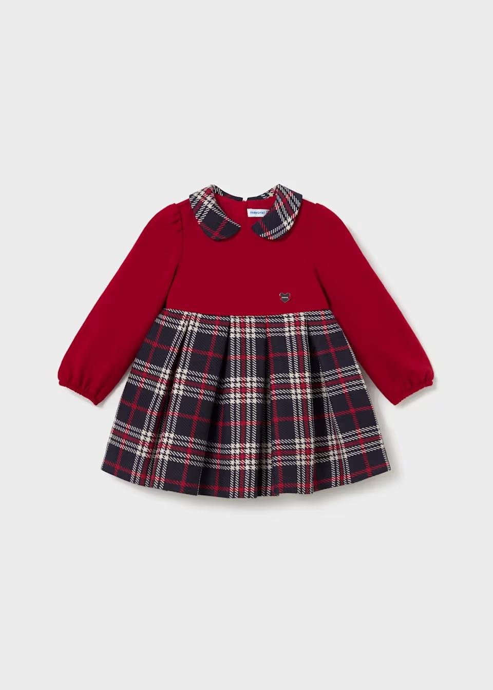 Mayoral Vestido Cuadros Combinado 16-02945-025 Rojo