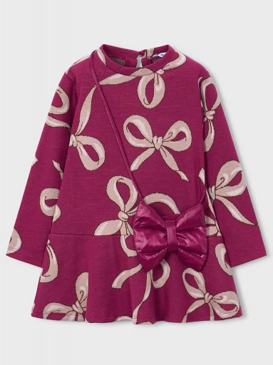 Mayoral Vestido Felpa Punto Jacquard Bolso 16-04912-011 Framboise [0]