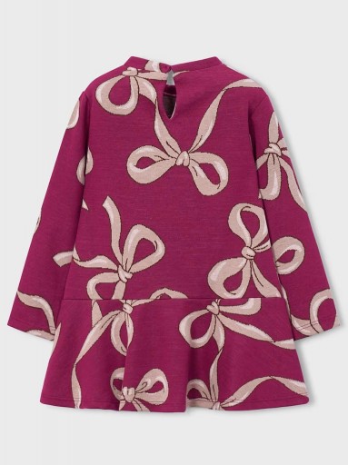 Mayoral Vestido Felpa Punto Jacquard Bolso 16-04912-011 Framboise [1]