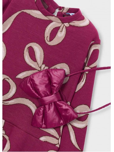 Mayoral Vestido Felpa Punto Jacquard Bolso 16-04912-011 Framboise [2]