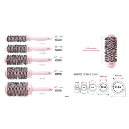 OLIVIA GARDEN SPEED PASTEL PINK 6 CEPILLOS + NECESER [1]