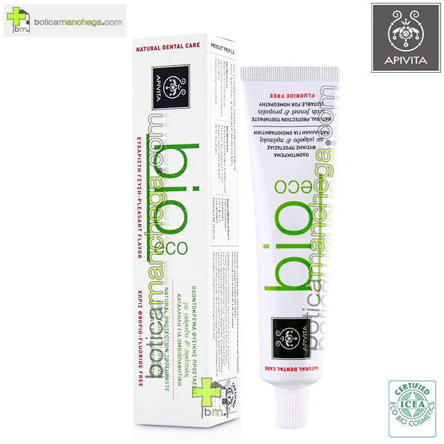Bio-Eco Dentífrico Protección Natural Crema Dental con Hinojo y Propóleo Apivita, 75 ml