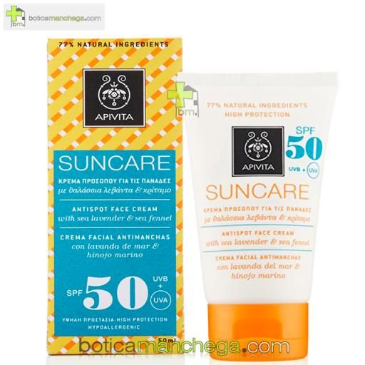 Apivita SUNCARE Crema facial Antimanchas SPF50, Protección Solar muy Alta, 50ml [0]