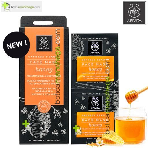 Apivita Mascarilla Facial Hidratante y Nutritiva con MIEL Express Beauty Face Mask Honey, 2 x 8 ml [0]