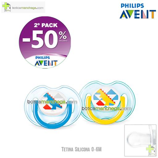 PROMO- Pack 2 Chupetes 0-6M Tetina Silicona Philips Avent Fashion Mod. Dino, 2º Pack -50% Descuento  [0]