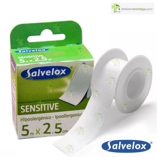 Salvelox SENSITIVE 5 m x 2,5 cm Esparadrapo "papel" blanco