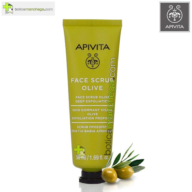 Exfoliante Facial Intensiva Mascarilla con Oliva Face Scrub Olive Apivita, 50 ml