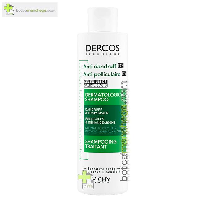 Dercos Champú Anticaspa DS Cabello Normal a Graso, 200 ml