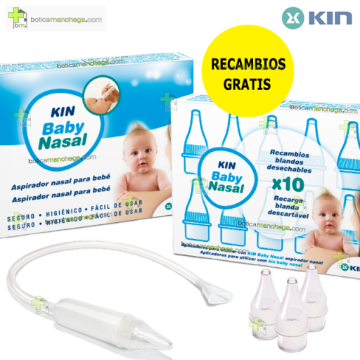 PROMO- Aspirador Nasal KIN Baby con 3 Recambios Blandos+10 Recambios GRATIS [0]