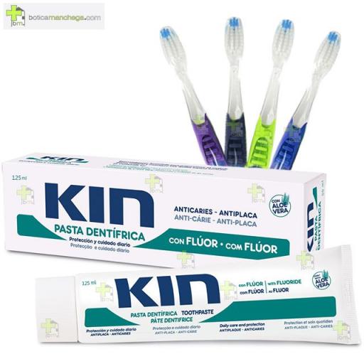 PROMO- Kin Pasta Dentífrica Flúor + Cepillo Dental Kin A ELEGIR: Suave, Medio, Duro y Ortodoncia [0]