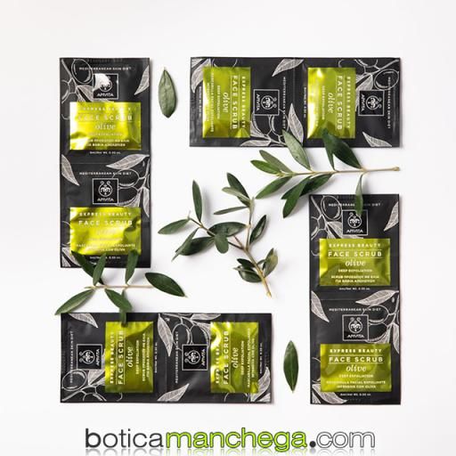 APIVITA Mascarilla Facial Exfoliante Intensiva con OLIVA Express Beauty Face Scrub Olive, 2 x 8 ml [1]
