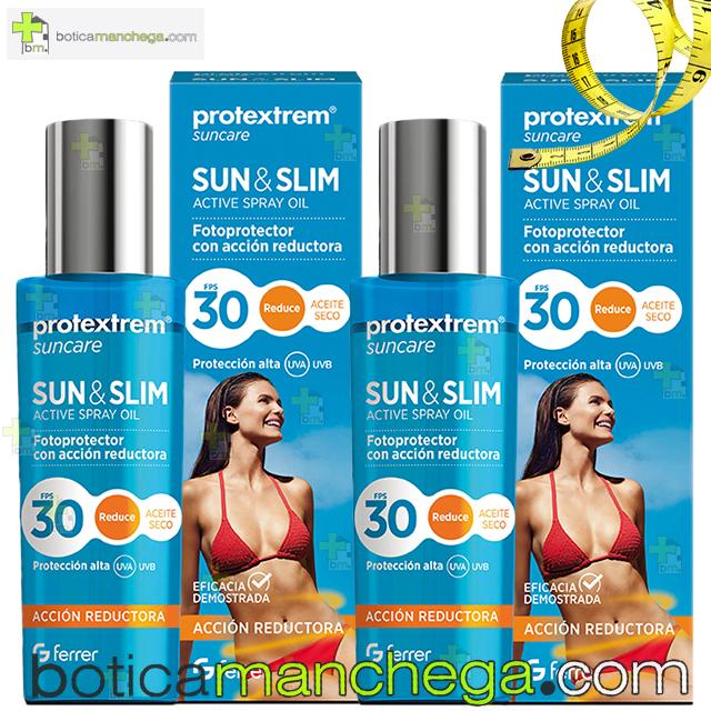 Suncare Pack DUPLO Protextrem Sun & Slim Aceite Seco FPS 30 Acción Reafirmante y Reductora, 2 x 200 ml