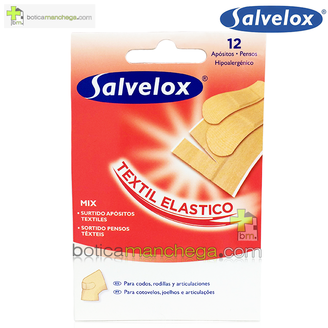 Salvelox TEXTIL ELÁSTICO 12 Apósitos Adhesivos Mix Surtido