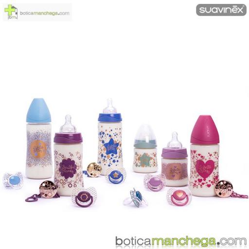 Biberón PREMIUM +0M Suavinex Colección Haute Couture Icons Modelo Beautiful Flower, Tetina Redonda 3 Posiciones Silicona, 150 ml [3]