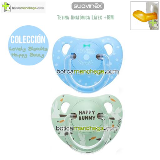 Pack Suavinex Chupete +18M Anatómico Látex - Colección Lovely Biscuits /Happy Bunny, 2 unid.  [0]