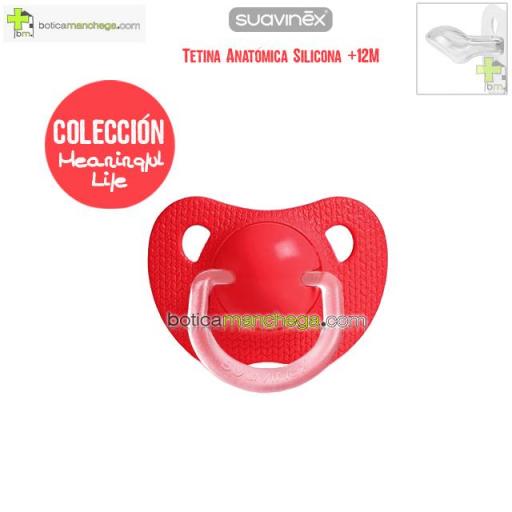 Chupete +12M Suavinex Evolution Tetina Anatómica Silicona Colección Meaningful Life Modelo Rojo [0]
