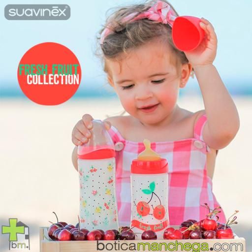 Suavinex Set Personalizado Cerezas Colección FRESH FRUIT: 2 Biberones+ 3 Chupetes+ Cuchara+ Portachupetes [1]