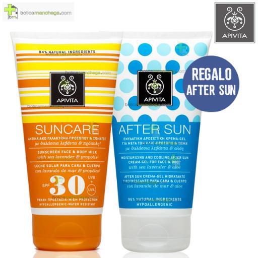 PROMO- Apivita SUNCARE Leche Protectora Solar Facial/Corporal SPF30 + REGALO AfterSun Gel- Crema Hidratante y Refrescante, 150 ml [0]