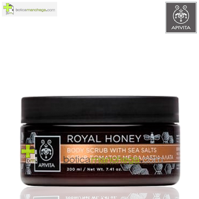 Royal Honey Exfoliante Corporal con Sales Marinas y Miel Body Scrub Apivita, 200 ml