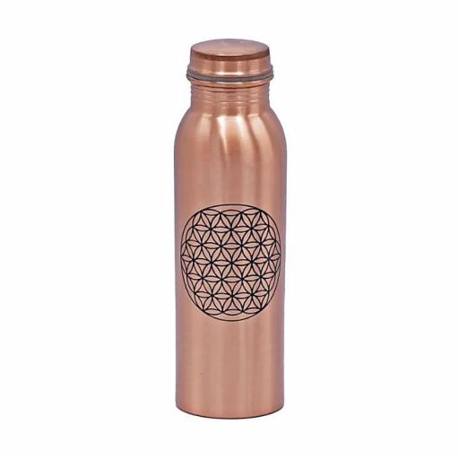 Botella de cobre con flor de la vida [0]