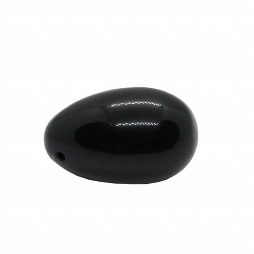 Huevo Vaginal Agujereado Mediano de Obsidiana Negra