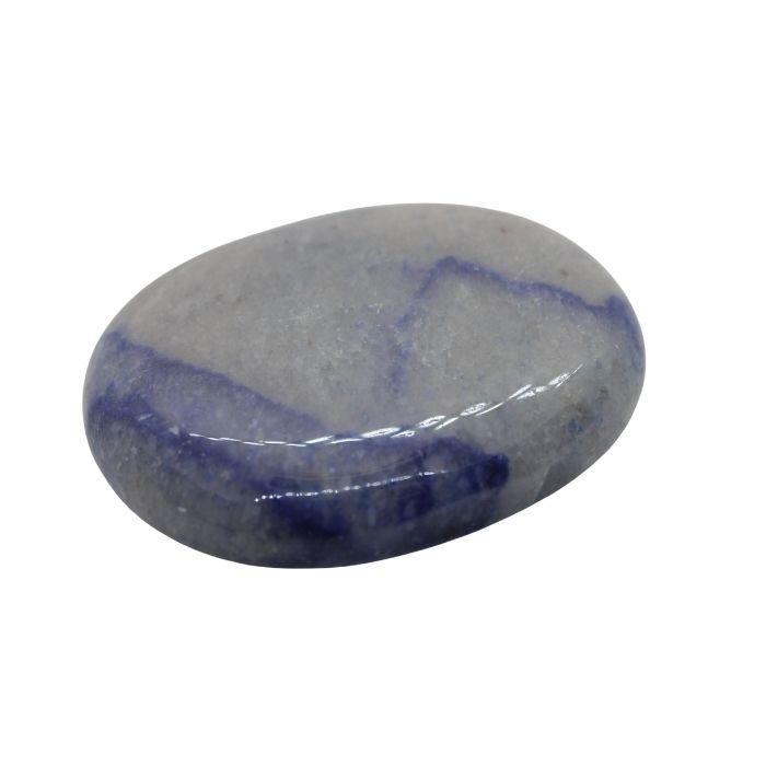 Mineral canto rodado plano de cuarzo azul