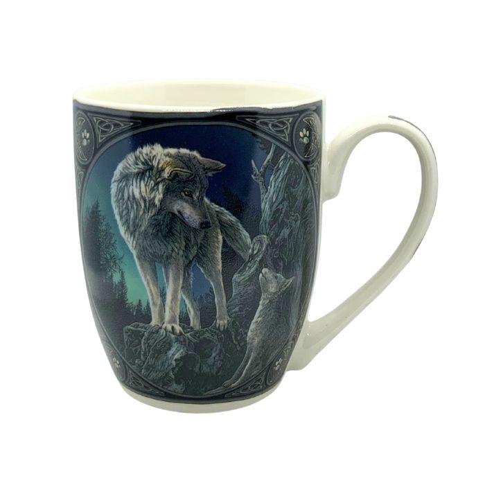 Taza con Lobo y cachorro de Lisa Parker