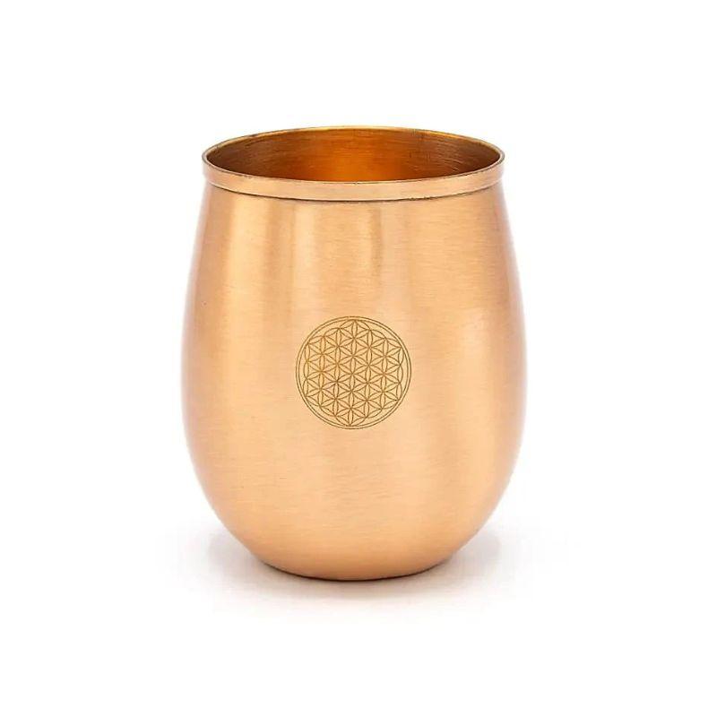 Vaso de cobre con flor de la vida