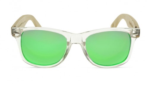 Gafas de madera Mix - Transparent - Green Lens - Polarizadas [1]