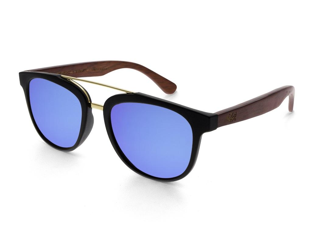 Gafas de madera MIX DOUBLE Blue - Polarized