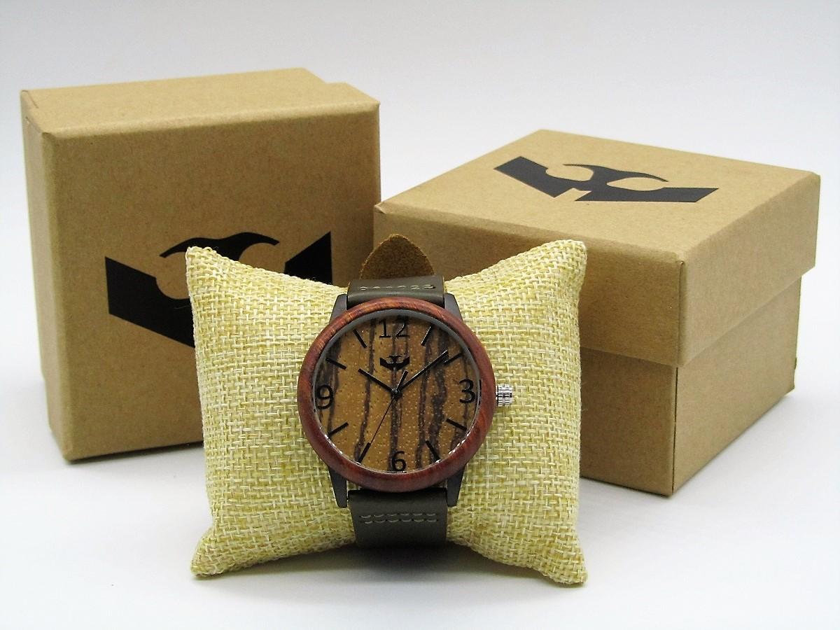 Reloj de madera y acero FUSION BLACK 01 + correa intercambiable gratis