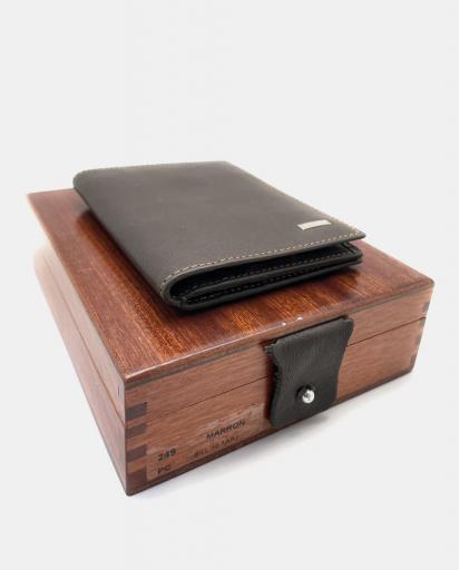 Billetero tarjetero pielnoble clasic rfid marrón PC249 05