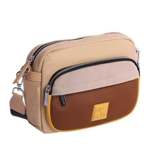 Bolso bandolera amichi 3dm beige RV2958 004