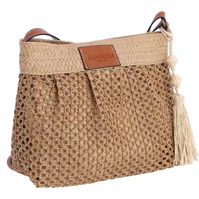 Bolso bandolera amichi en rafia SV4110