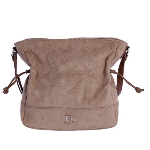 Bolso bandolera don algodón Taupe SI7862 [4]