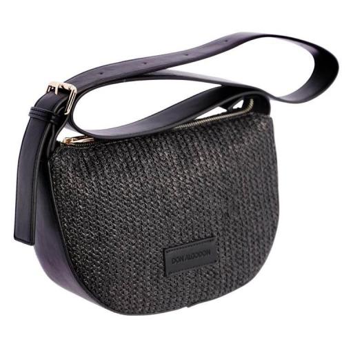 Bolso bandolera don algodón rafia negro RV7807 001