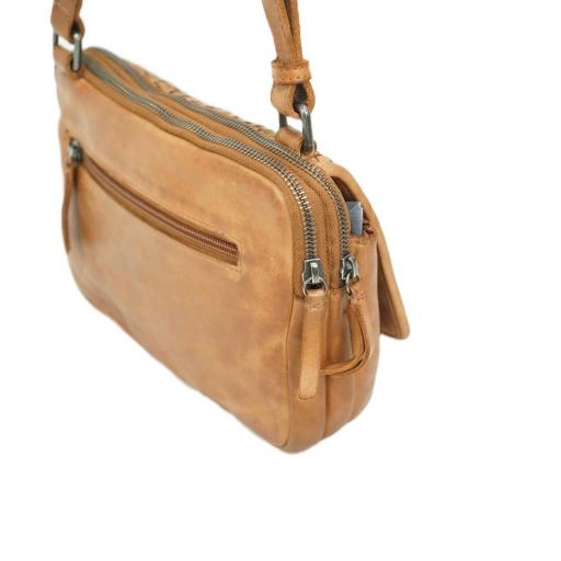 Bolso bandolera piel natural solapa trenzada cuero 412771 CU [2]