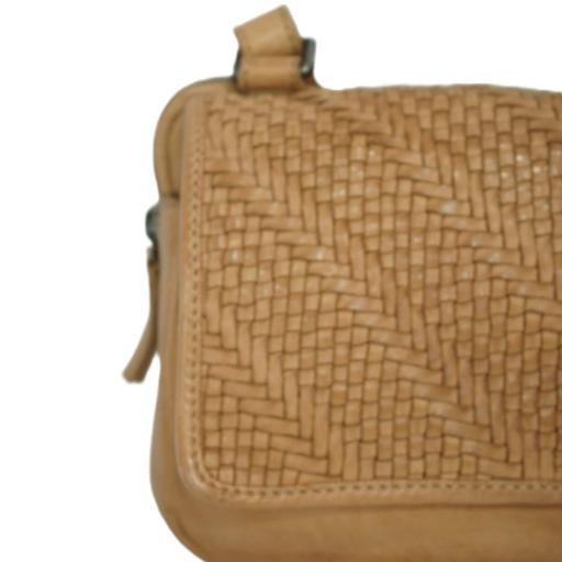 Bolso bandolera piel natural trenzada camel 412771 CA [6]