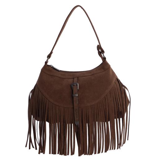 Bolso de brazo amichi marrón flecos RI1527 000