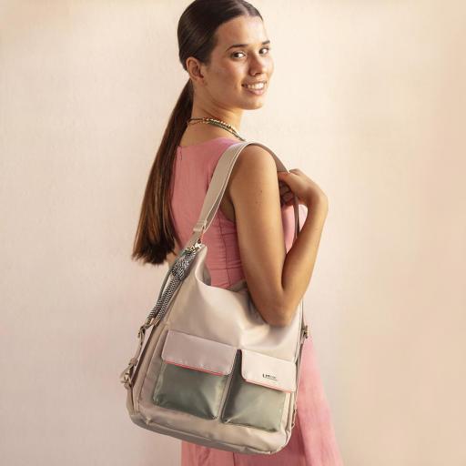 Bolso de brazo o mochila gabol nayade beige 605336 [6]