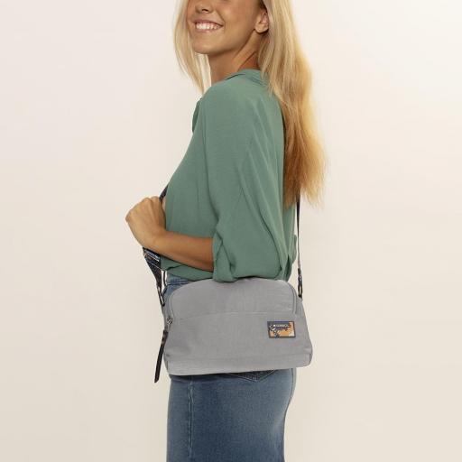 Bolso de cruzar 2 comp.  gabol luz gris 603802 016