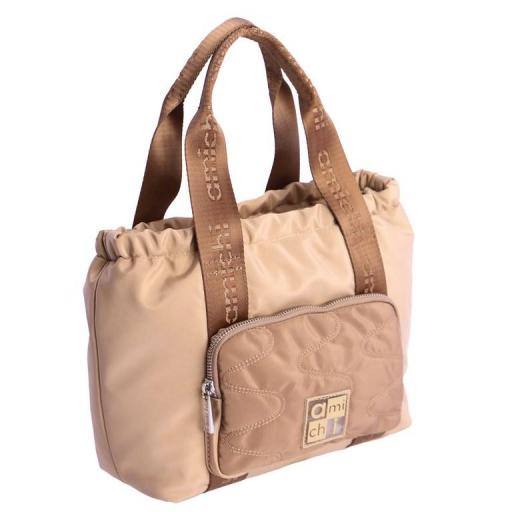 Bolso de mano i bandolera amichi repunte beige RV2950 004 [0]