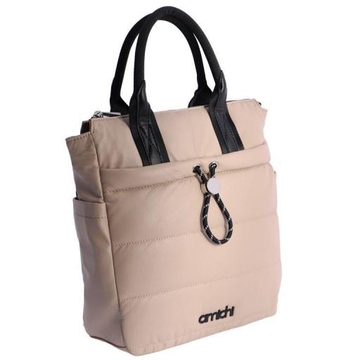 Bolso de mano o mochila amichi acol beige RV2967 004