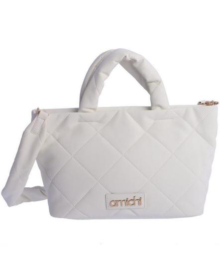 Bolso de mano y bandolera amichi penelope blanco V5381 018