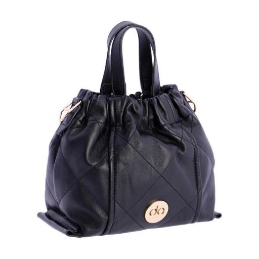 Bolso de mano y bandolera don algodón negro QI7860 001