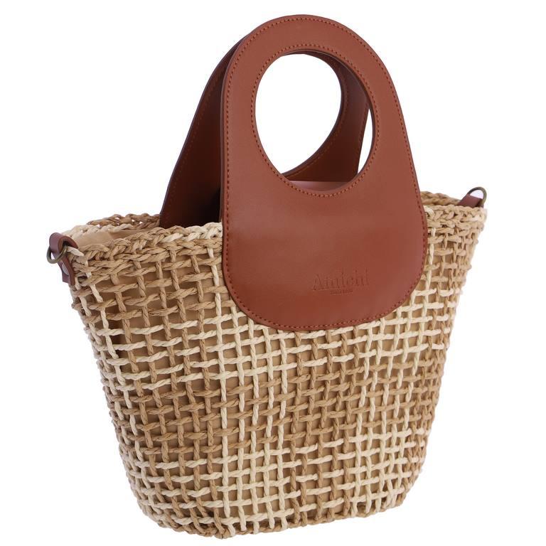 Bolso de mano y cruzar amichi en rafia SV7000