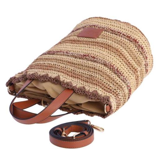 Bolso de mano y cruzar amichi en rafia SV7003 [6]