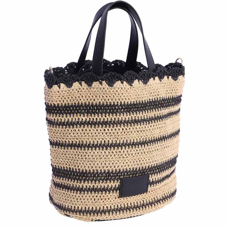 Bolso de mano y cruzar amichi en rafia SV7003