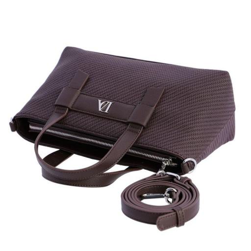Bolso de mano y cruzar don algodón Marrón SI7816 [3]