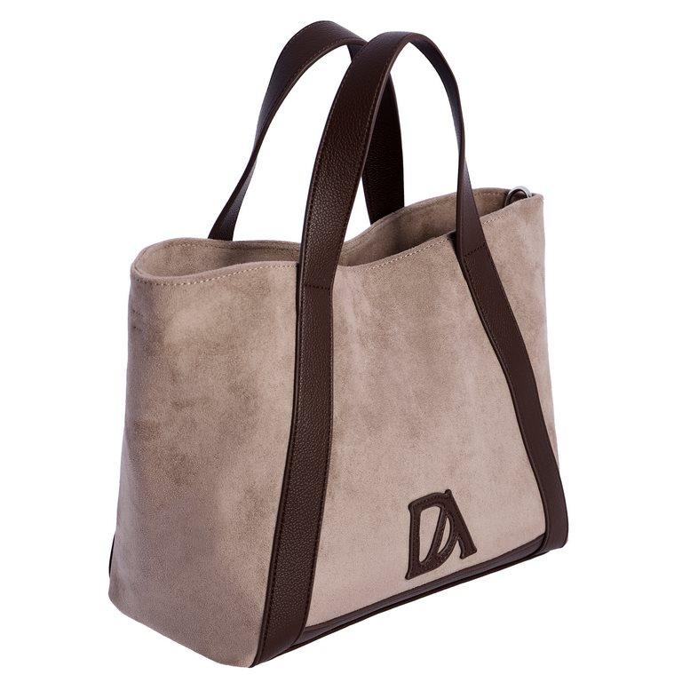 Bolso de mano y cruzar don algodón Taupe SI7818